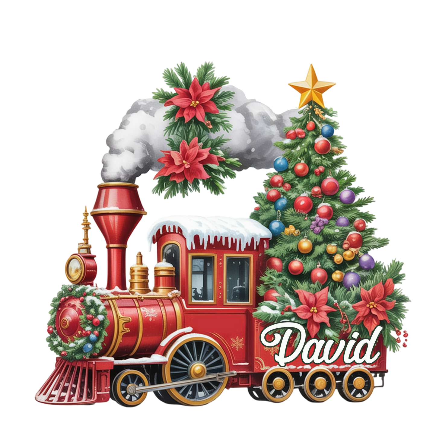 Custom Name Train Christmas Ornament