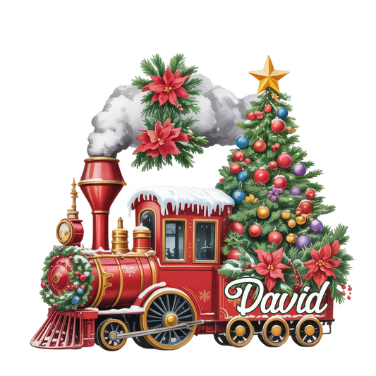 Custom Name Train Christmas Ornament