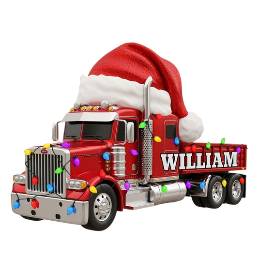 Custom Name Trucker Merry Xmas