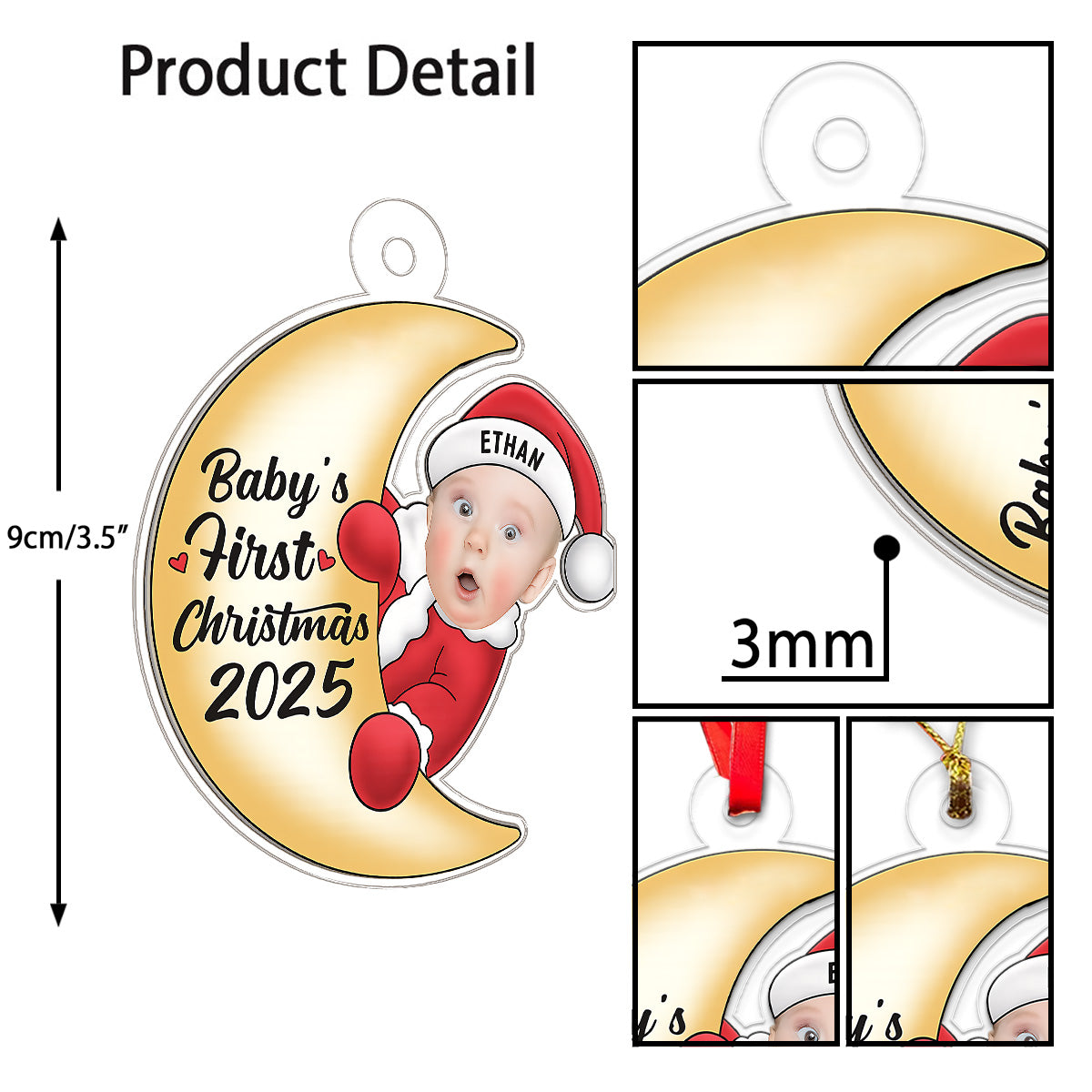 Custom Photo Baby First Xmas 2025