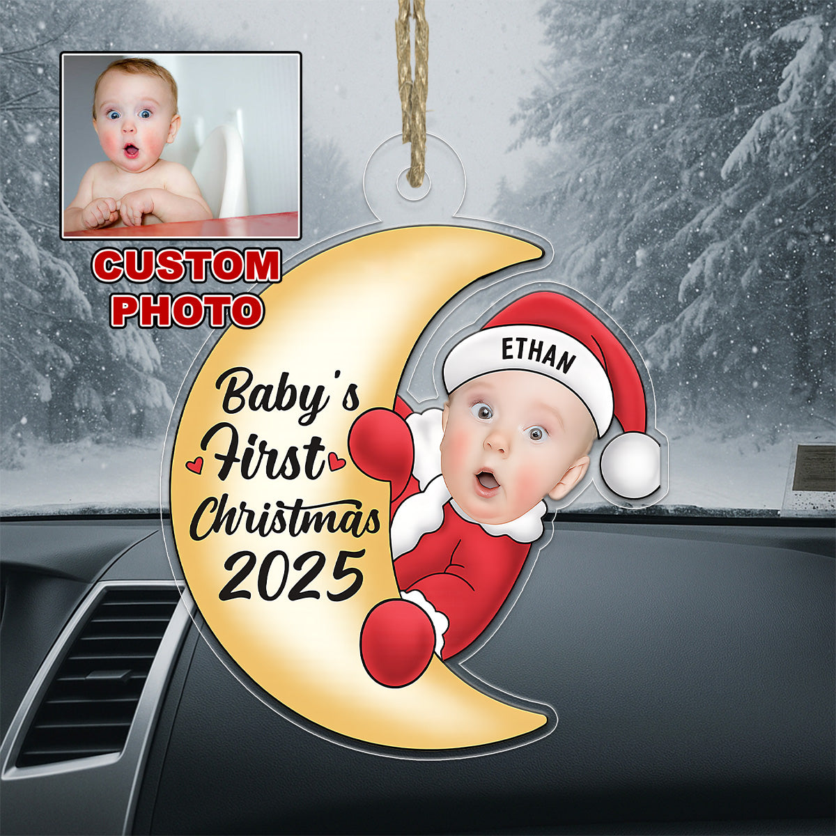 Custom Photo Baby First Xmas 2025
