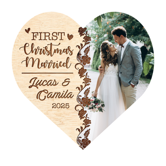 Custom Photo Couple Christmas Married