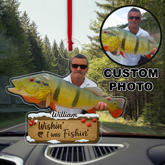 Custom Photo Fisher Xmas Acrylic Ornament Christmas Gift
