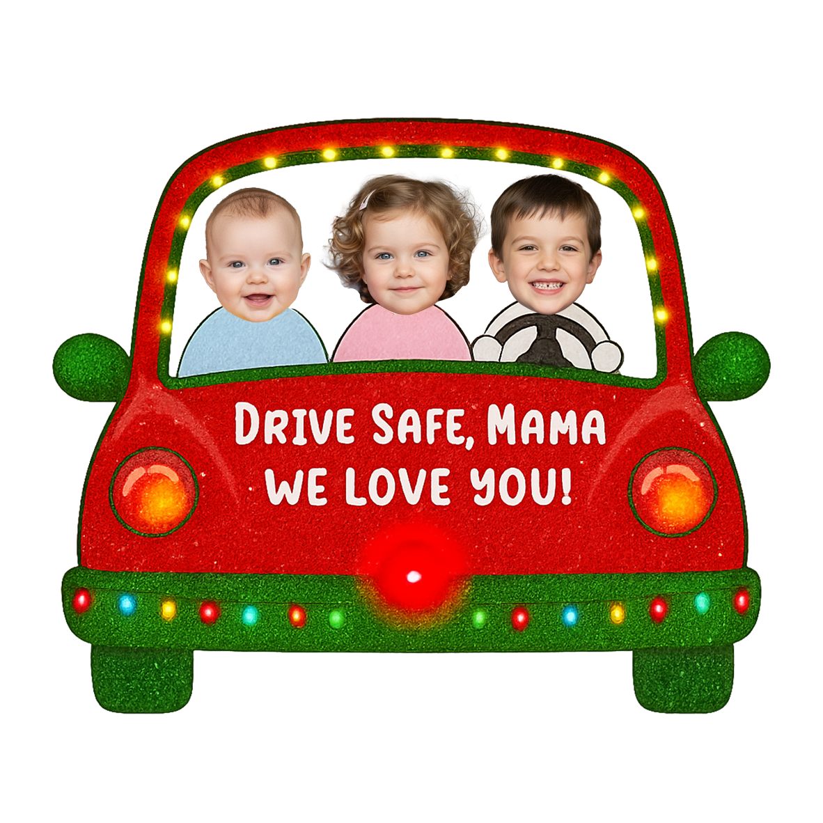 Custom Photo Kids Xmas Drive Safe