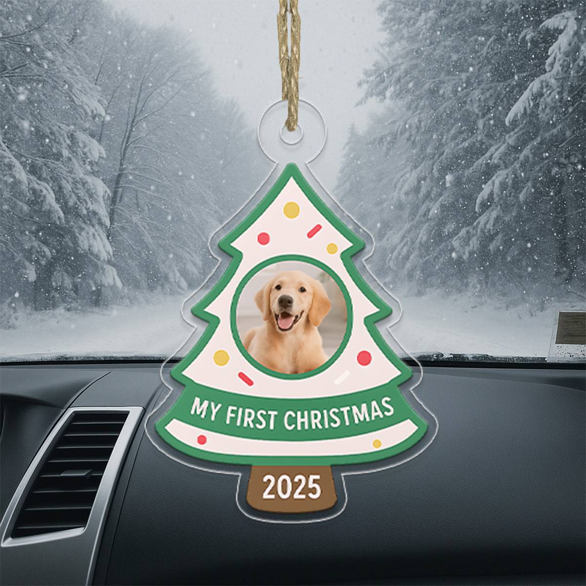 Custom Photo Pet My First Christmas Ornament – Personalized Dog or Cat Keepsake – New Pet Holiday Gift Tree Decoration