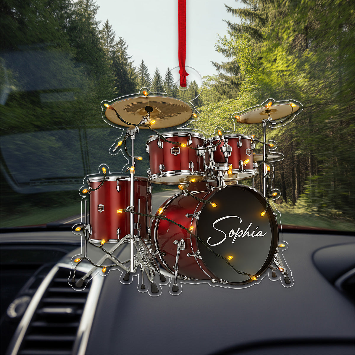 Cutsom Name Drum Set For Music Lover Acrylic Ornament Christmas Gift