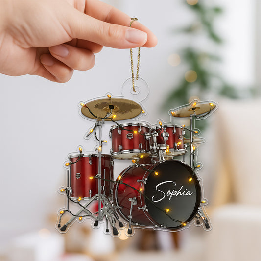 Cutsom Name Drum Set For Music Lover Acrylic Ornament Christmas Gift