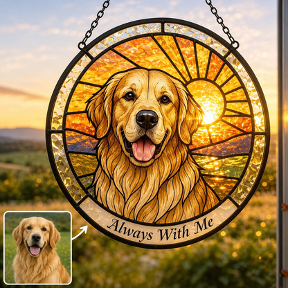 Custom Photo Dog Lover Glass Suncatcher Gift – Personalized Pet Dog Lover Gift
