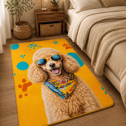 Custom Photo Watercolor Dog Area Rug | Gift For Dog Lovers
