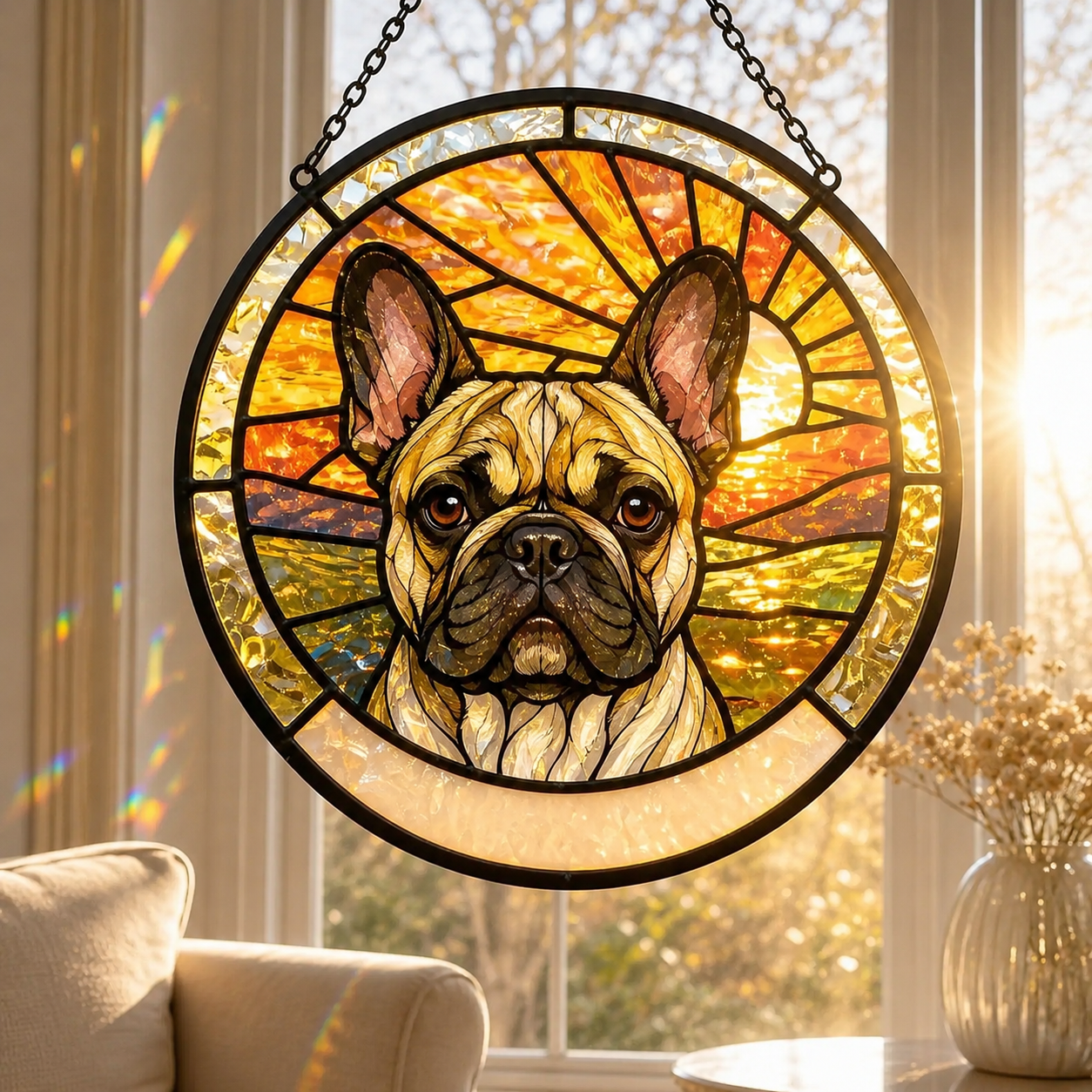 Custom Photo Dog Lover Glass Suncatcher Gift – Personalized Pet Dog Lover Gift