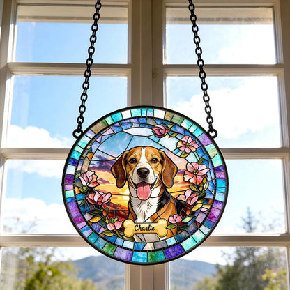 Custom Photo Dog Lover Glass Suncatcher Gift – Personalized Pet Dog Lover Gift
