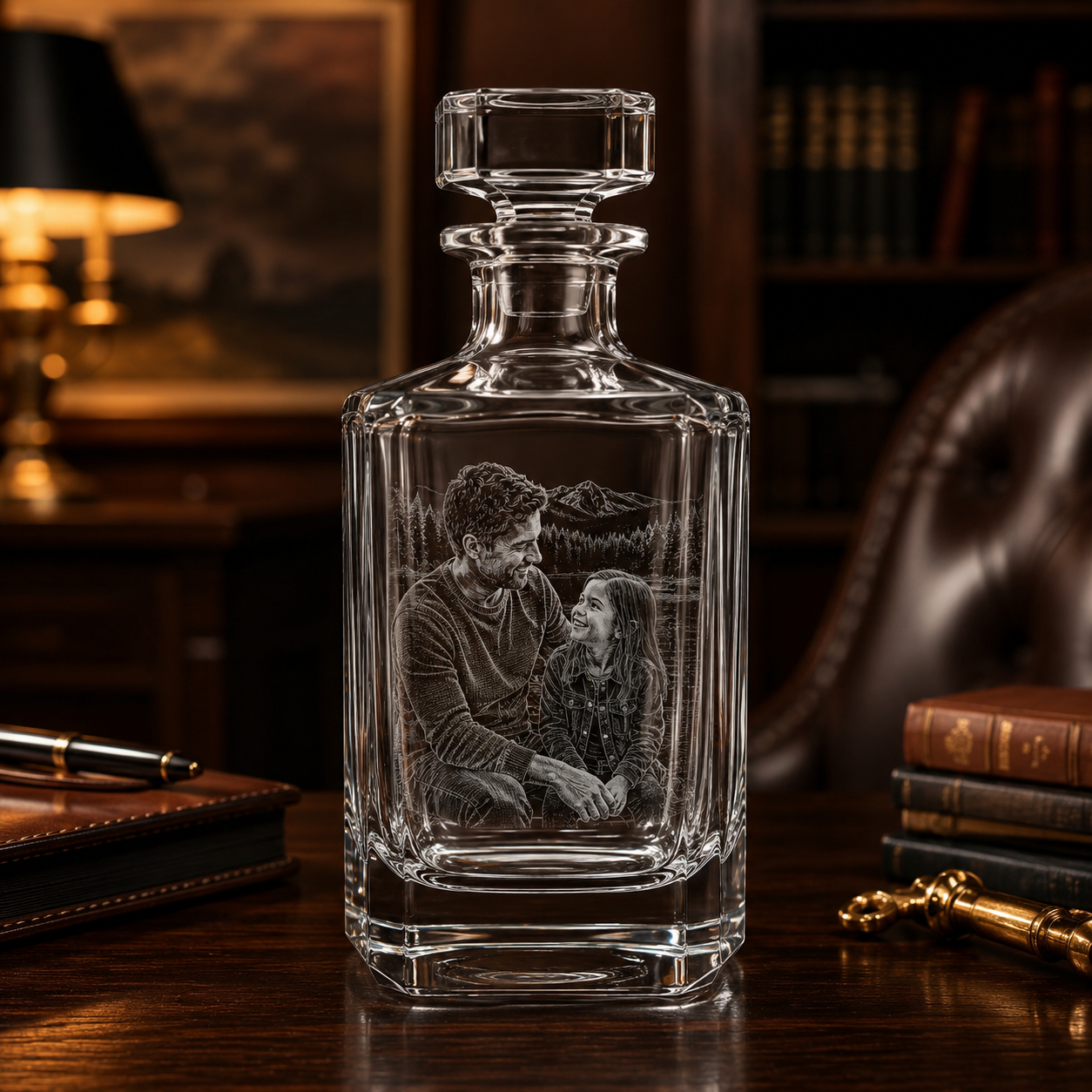 Custom Photo Dad Whiskey Decanter Set | Gift For Dad | Father's Day Gifts