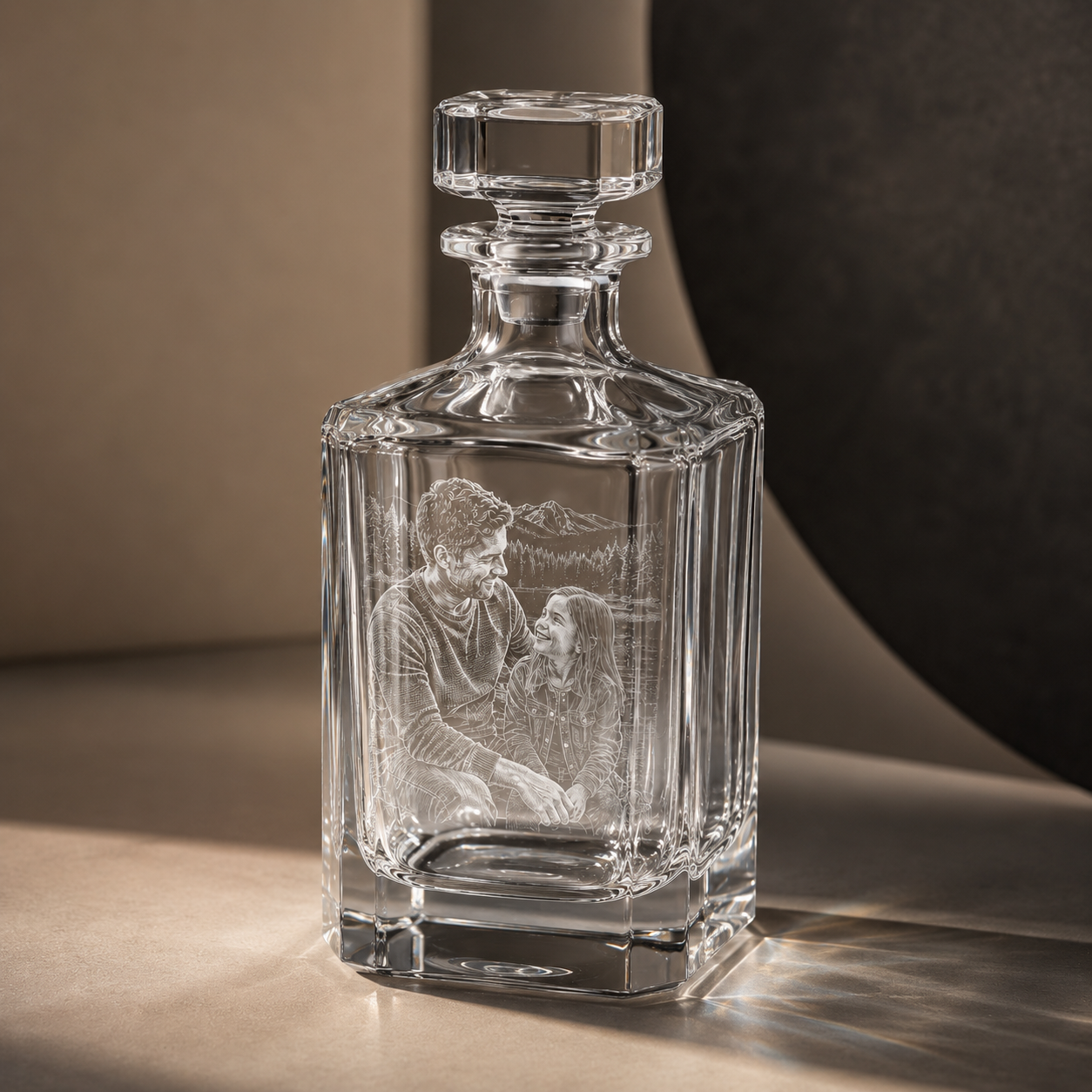 Custom Photo Dad Whiskey Decanter Set | Gift For Dad | Father's Day Gifts