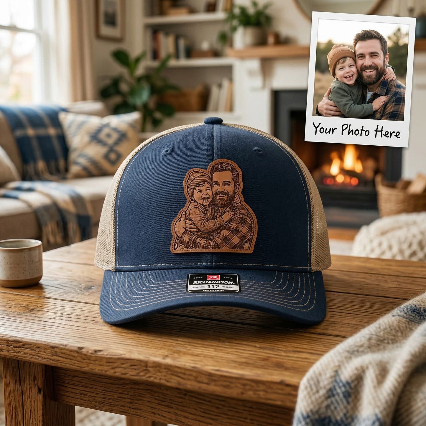 Personalized Father's Day Trucker Hat With Photo | Custom Dad Hat | Father's Day Gift | Gift For Dad | Dad Gifts