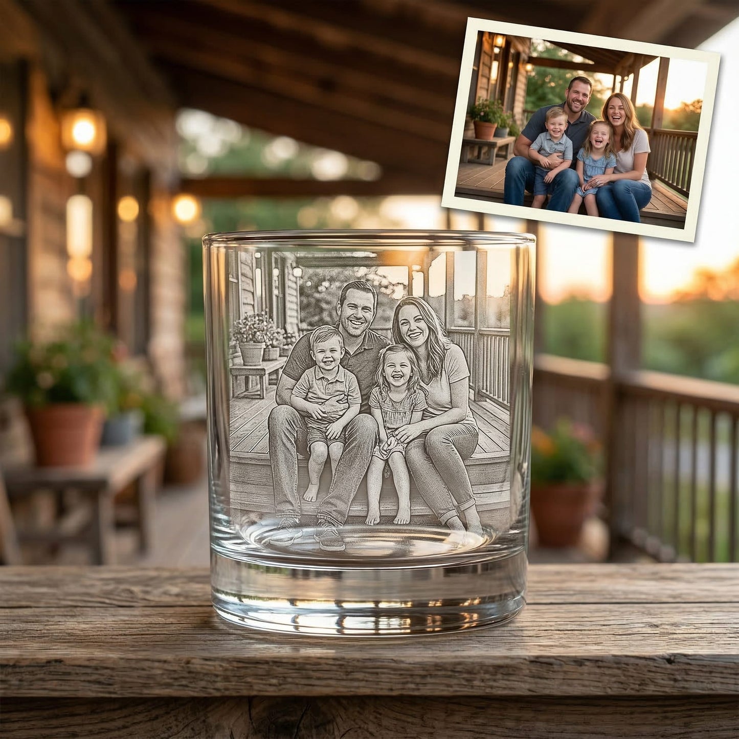 Custom Photo Father's Day Gift For Dad Whiskey Glass | Engraved Photo Dad Portrait Gift | Father's Day Gifs | Gift For Dad