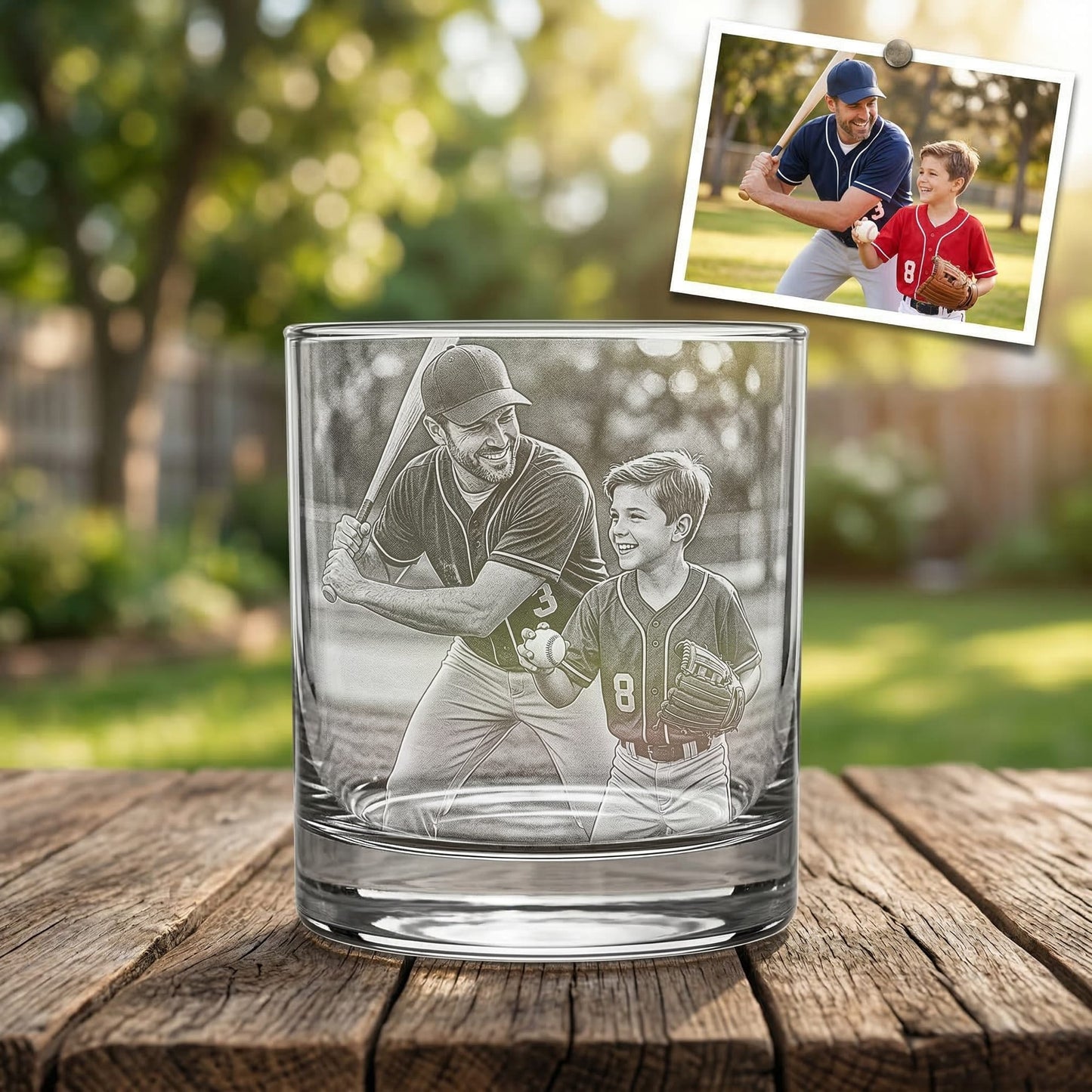 Custom Photo Gift For Dad Whiskey Glass | Photo Dad Portrait Gift | Father's Day Gifs | Gift For Dad