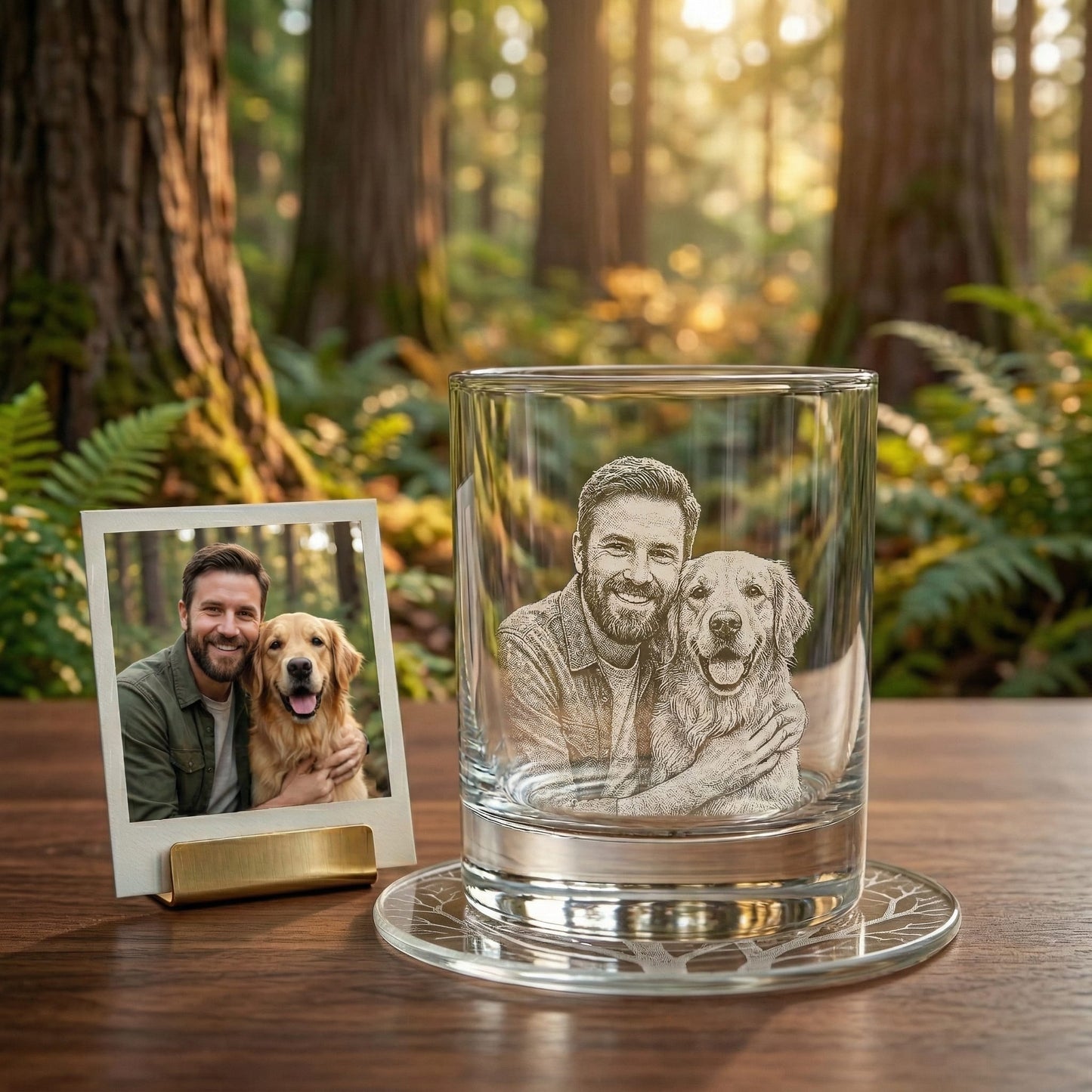 Custom Photo Dad Whiskey Glass | Photo Dad Portrait Gift | Father's Day Gifs | Gift For Father