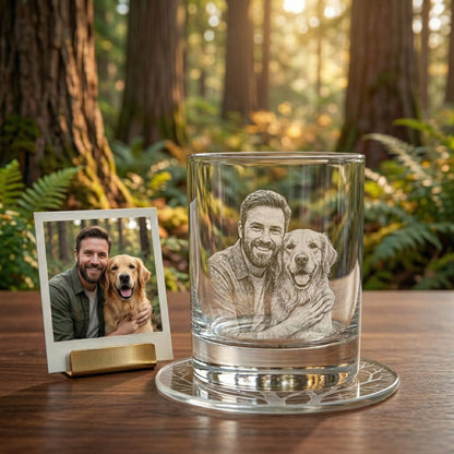 Custom Photo Dad Whiskey Glass | Photo Dad Portrait Gift | Father's Day Gifs | Gift For Father