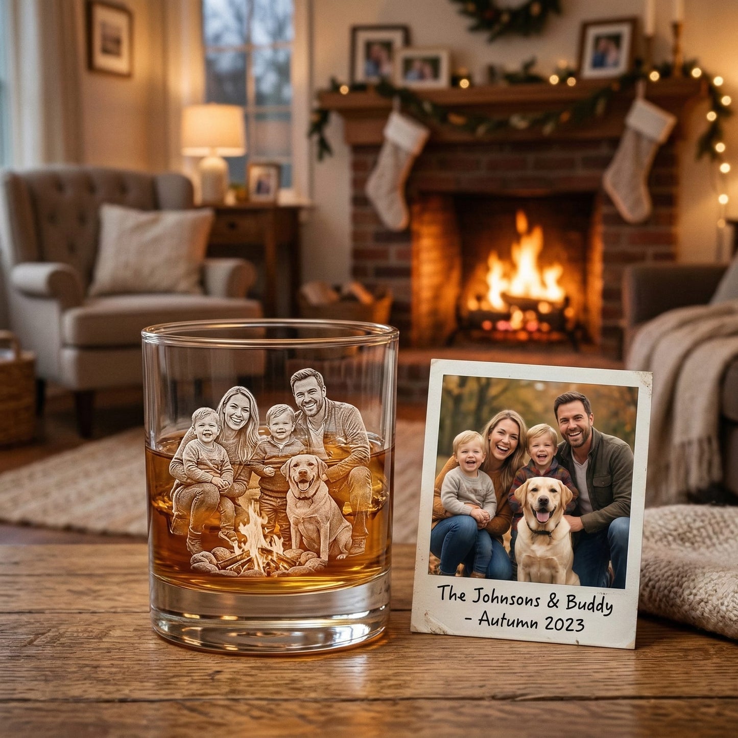 Custom Photo Dad Whiskey Glass | Photo Dad Portrait Gift | Father's Day Gifs | Gift For Father