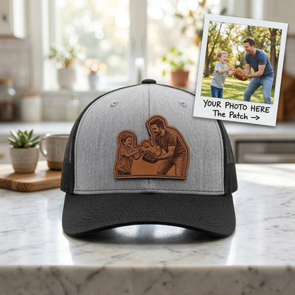 Custom Photo Dad Trucker Hat – Personalized Dad Patch Hat | Father's Day Gift | Gift For Dad