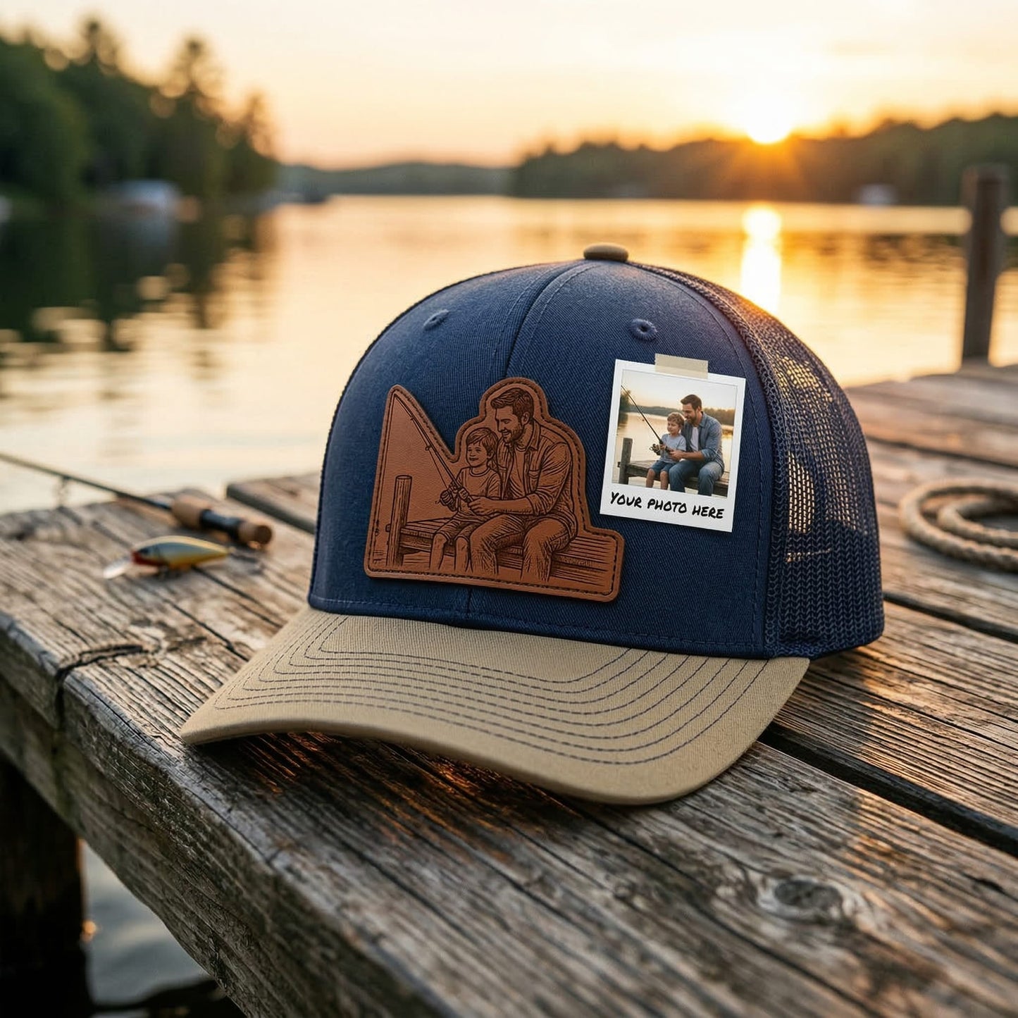Dad Trucker Hat With Photo– Personalized Dad Hat | Father's Day Gift | Gift For Dad