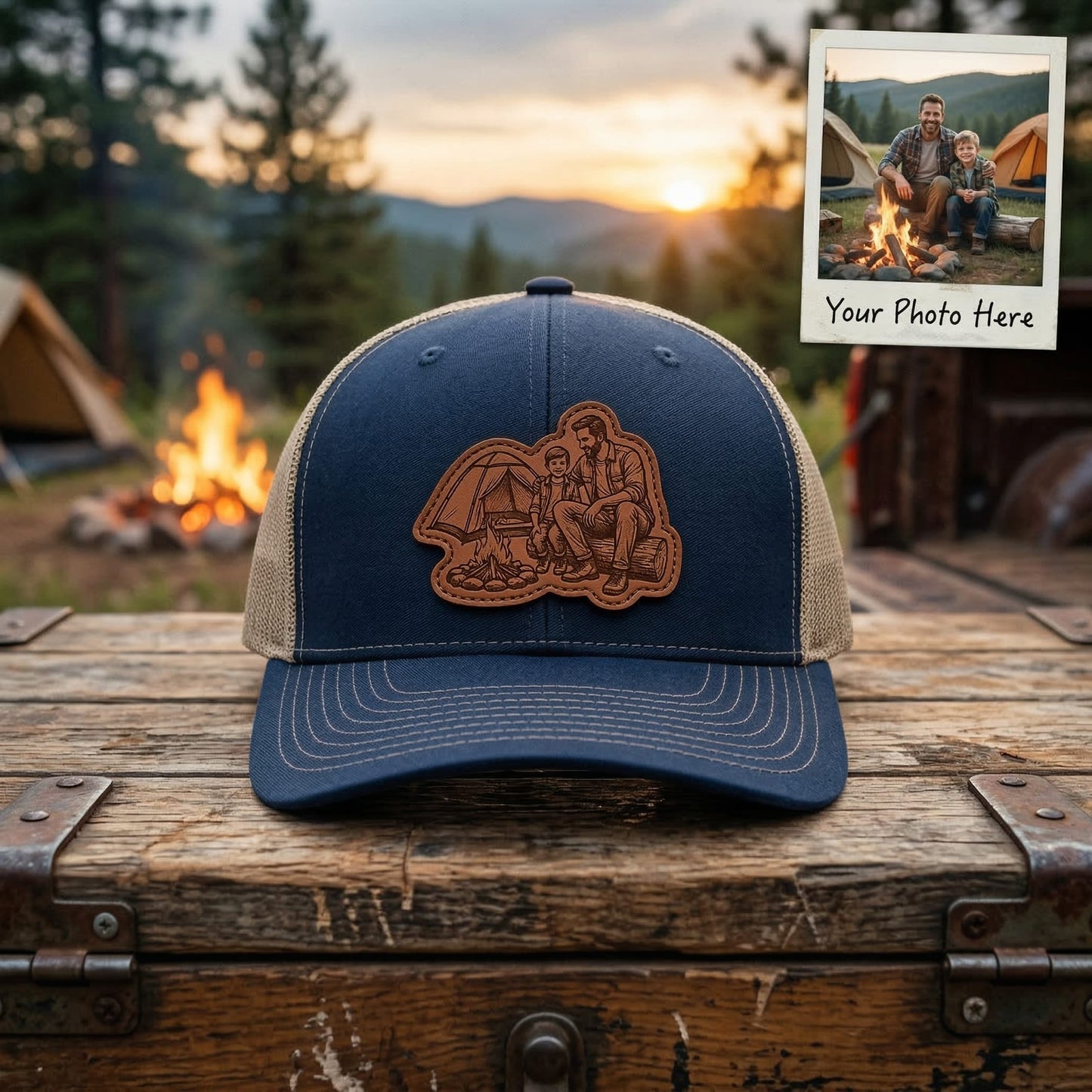 Dad Trucker Hat With Photo– Personalized Dad Hat | Father's Day Gift | Gift For Dad