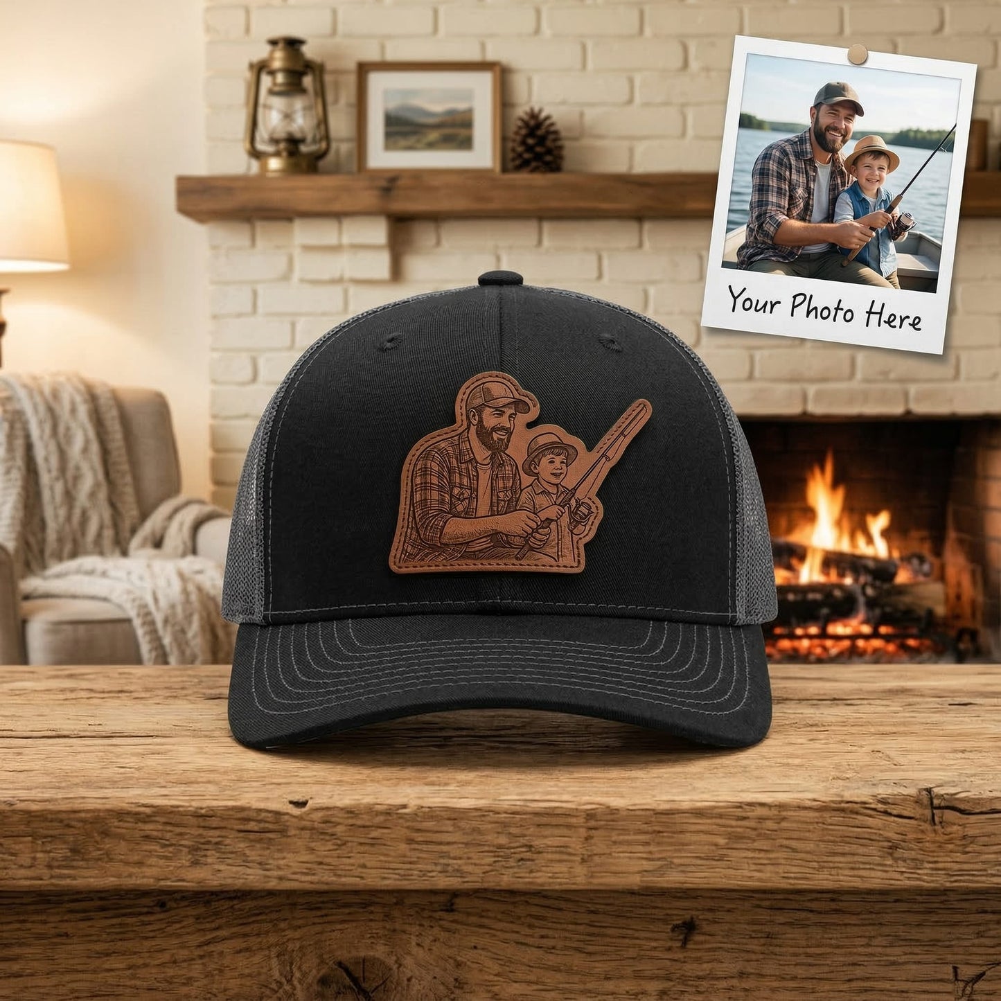 Dad Trucker Hat With Photo– Personalized Dad Hat | Father's Day Gift | Gift For Dad