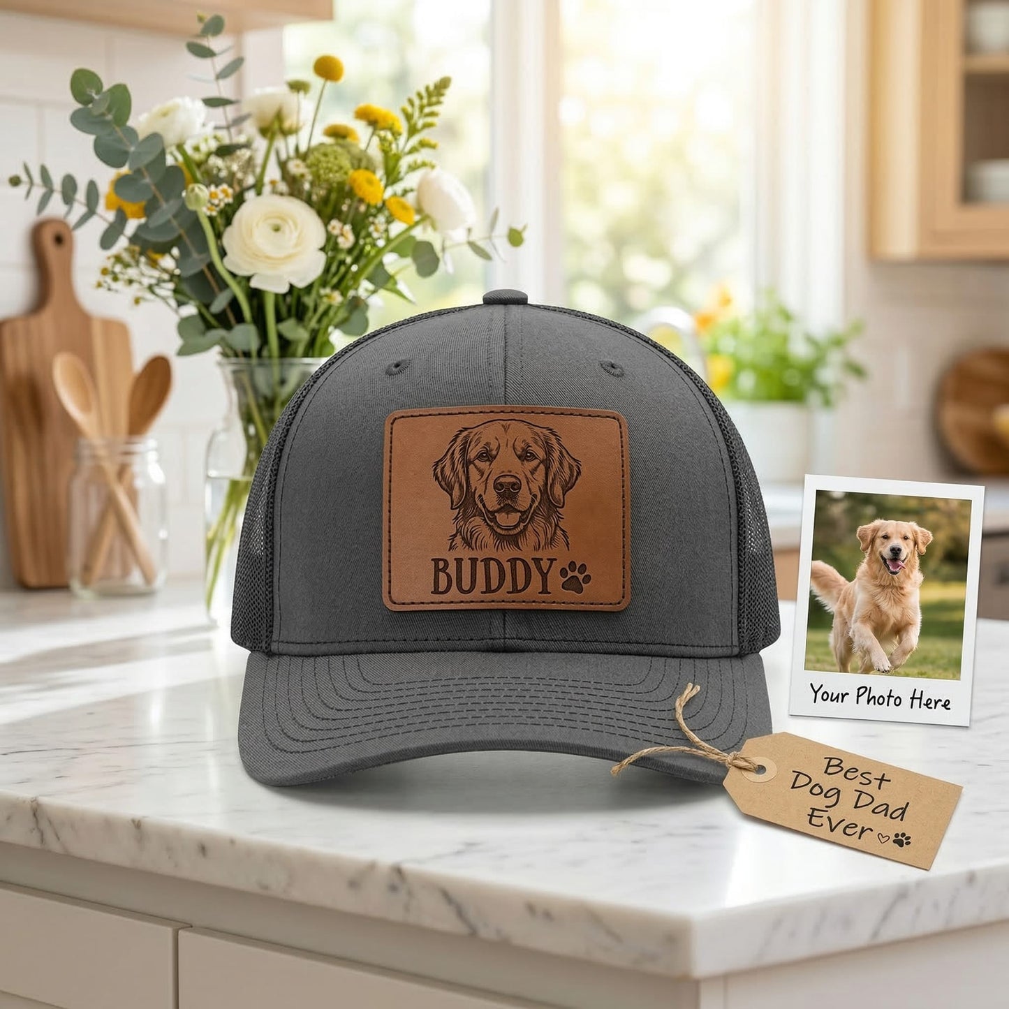 Custom Photo Dog Trucker Hat –  Photo Pet Hat | Gift For Dog Lovers | Pet Lover Gifts
