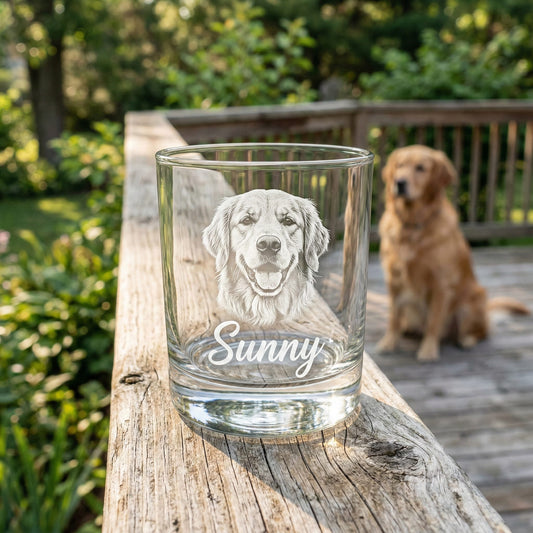 Personalized Dog Portrait Whiskey Glass 11oz – Custom Photo Gifts For Dog Lovers