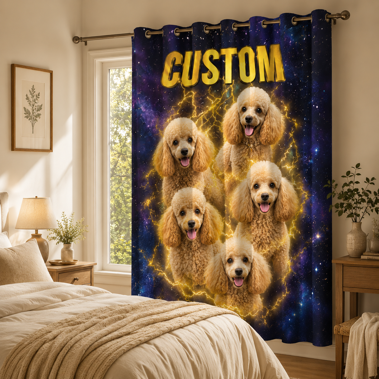 Custom Photo Dog Bootleg Window Curtain | Gift For Dog Lovers