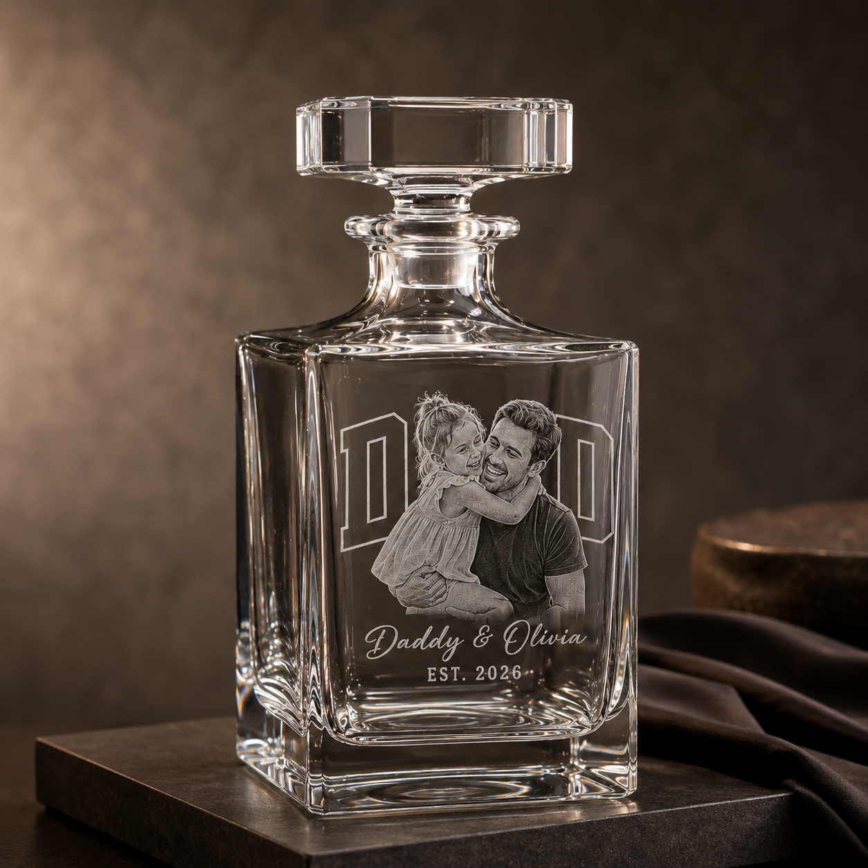 Custom Photo Dad Whiskey Decanter Set | Gift For Dad | Father's Day Gifts