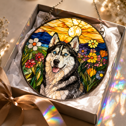 Custom Photo Dog Stained Glass Suncatcher – Custom Dog Lover Gifts | Gift For Dog Lover