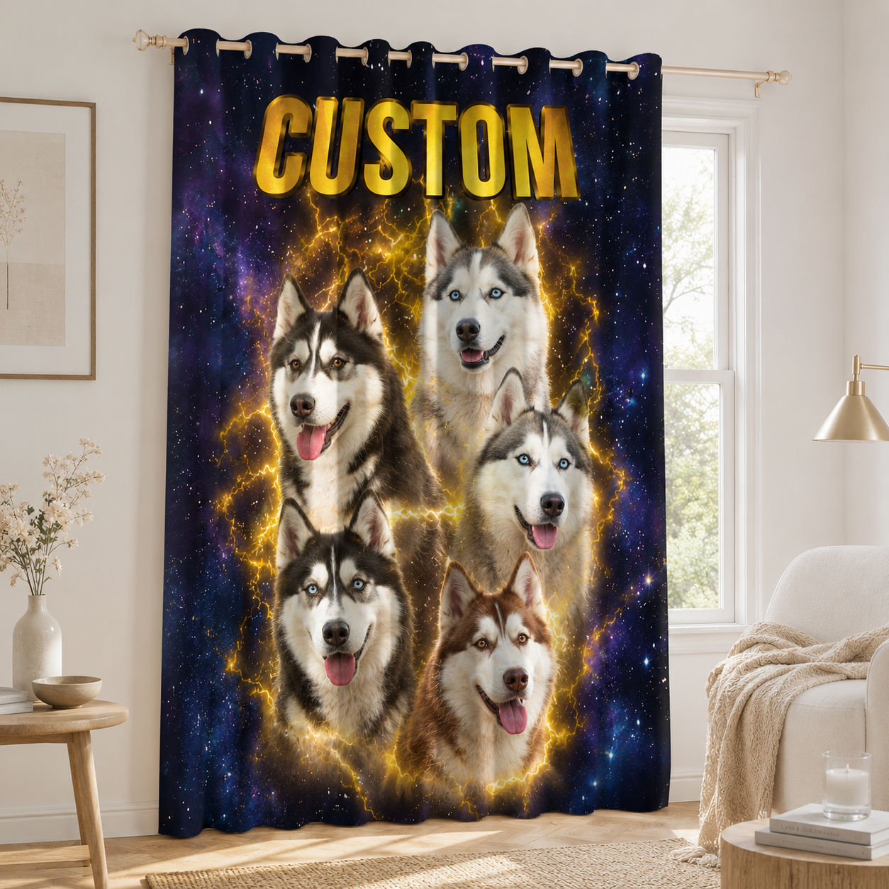 Custom Photo Dog Bootleg Window Curtain | Gift For Dog Lovers