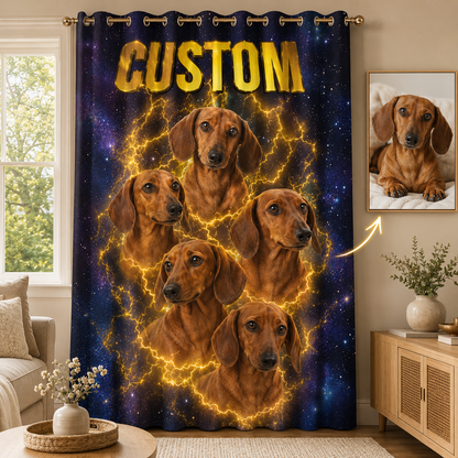 Custom Photo Dog Bootleg Window Curtain | Gift For Dog Lovers