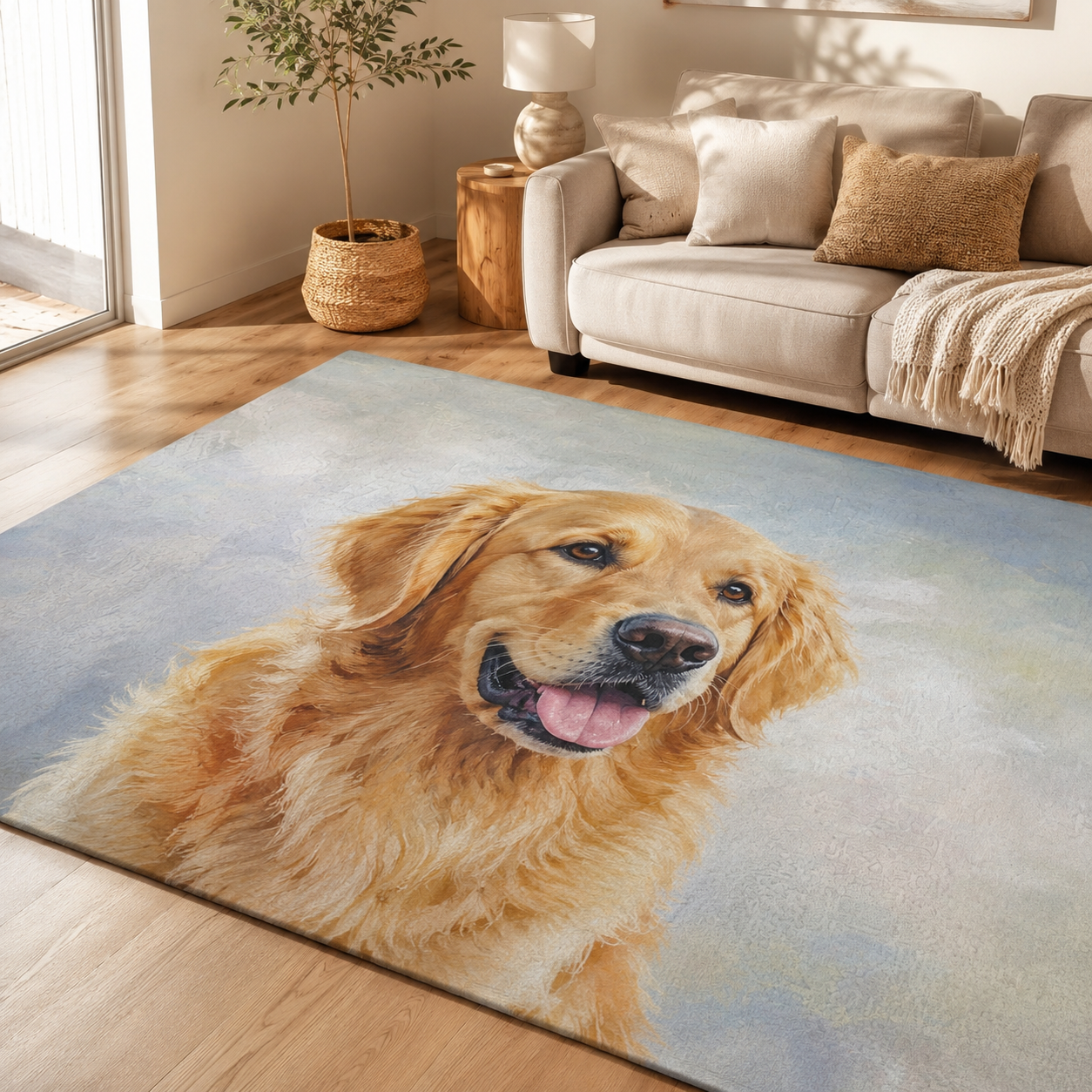 Custom Photo Dog Area Rug | Gift For Dog Lovers