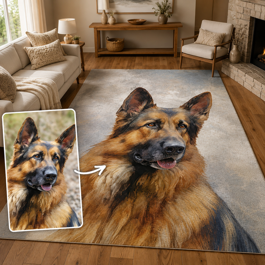 Custom Photo Dog Area Rug | Gift For Dog Lovers
