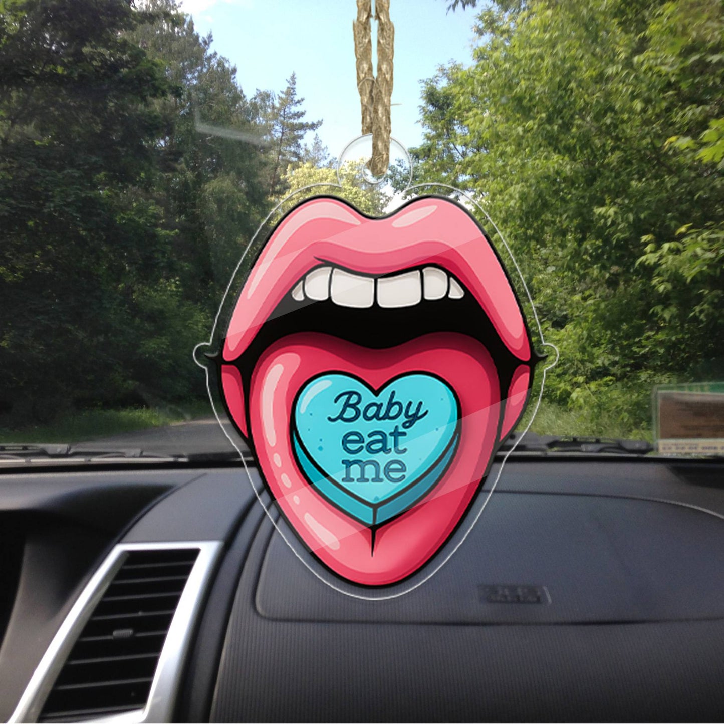 Funny Acrylic Ornament Eat Me Lips, Gift For Friends, Funny Ornament Gift, Spunky Decor, Adult Ornament, Lip Girl Ornament