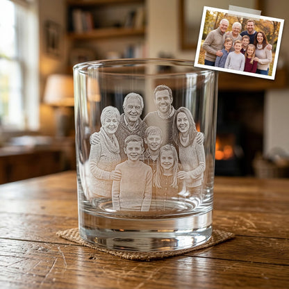 Custom Father's Day Gift For Grandpa Whiskey Glass | Photo Grandpa Portrait Gift | Grandpa Gifts | Gift For Grandpa
