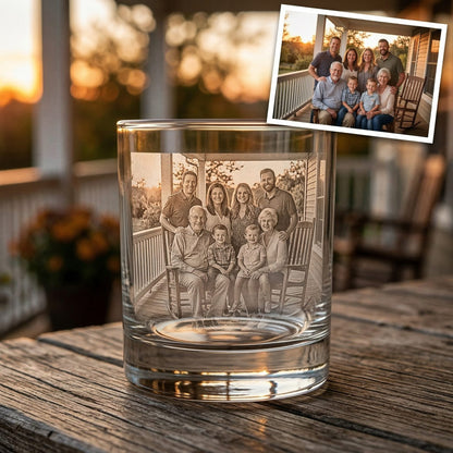 Custom Photo Grandpa Whiskey Glass | Photo Grandpa Portrait Gift | Father's Day Gifs For Grandpa | Gift For Grandpa