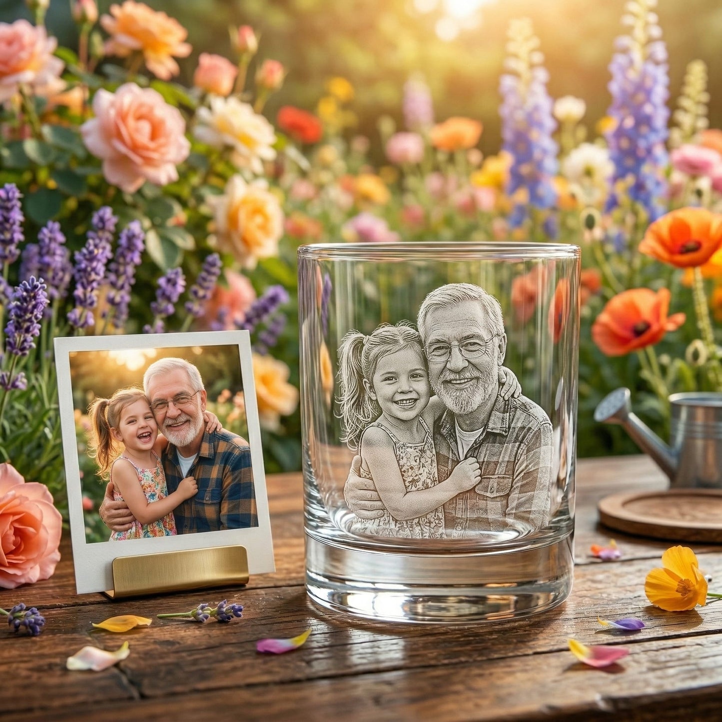 Custom Photo Grandpa Whiskey Glass | Photo Grandpa Portrait Gift | Father's Day Gifs For Grandpa | Gift For Grandpa