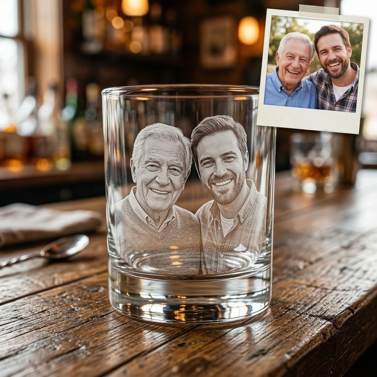 Custom Father's Day Gift For Grandpa Whiskey Glass | Photo Grandpa Portrait Gift | Grandpa Gifts | Gift For Grandpa