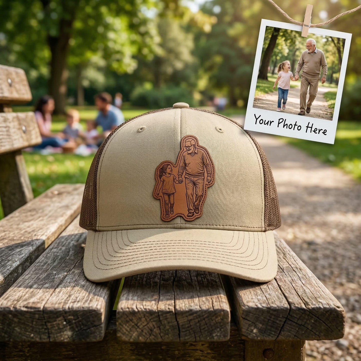 Grandpa Trucker Hat With Photo | Grandpa Hat | Father's Day Gift For Grandpa From Kids | Gift For Grandpa From Grandkids