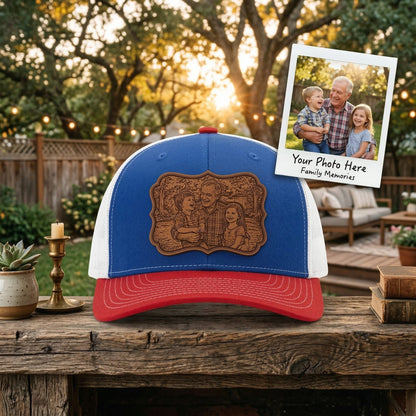 Grandpa Trucker Hat With Photo | Grandpa Hat | Father's Day Gift For Grandpa From Kids | Gift For Grandpa From Grandkids