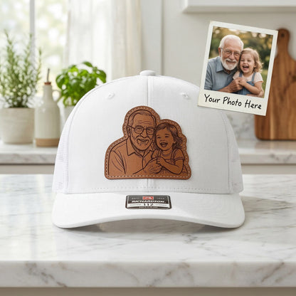 Custom Grandpa Trucker Hat With Photo | Grandpa Hat | Father's Day Gift For Grandpa From Kids | Gift For Grandpa