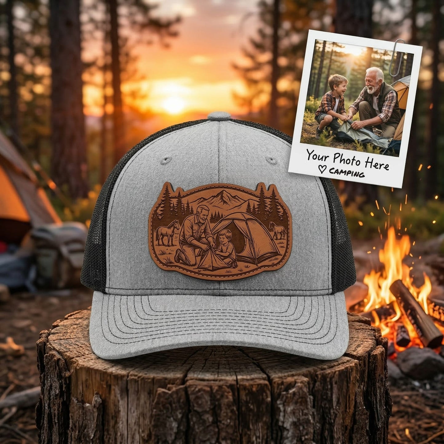 Custom Photo Grandpa Trucker Hat | Grandpa Hat | Father's Day Gift For Grandpa From Grandkids