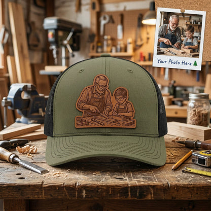 Custom Grandpa Trucker Hat With Photo | Grandpa Hat | Father's Day Gift For Grandpa From Kids | Gift For Grandpa