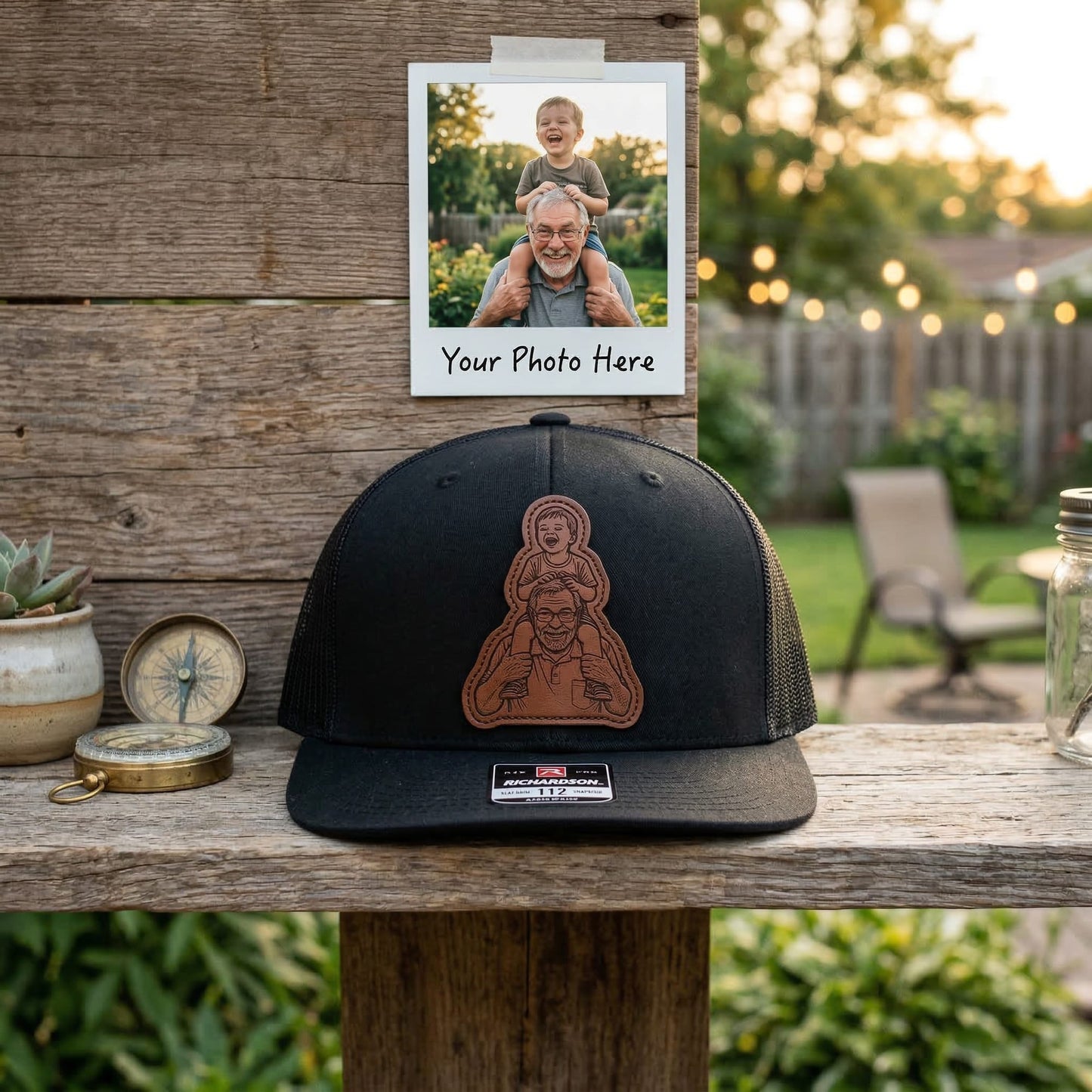 Custom Gift For Grandpa Trucker Hat With Photo | Grandpa Hat | Father's Day Gift For Grandpa From Kids