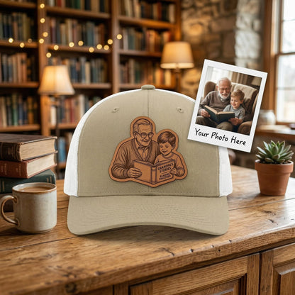 Custom Gift For Grandpa Trucker Hat With Photo | Grandpa Hat | Father's Day Gift For Grandpa From Kids