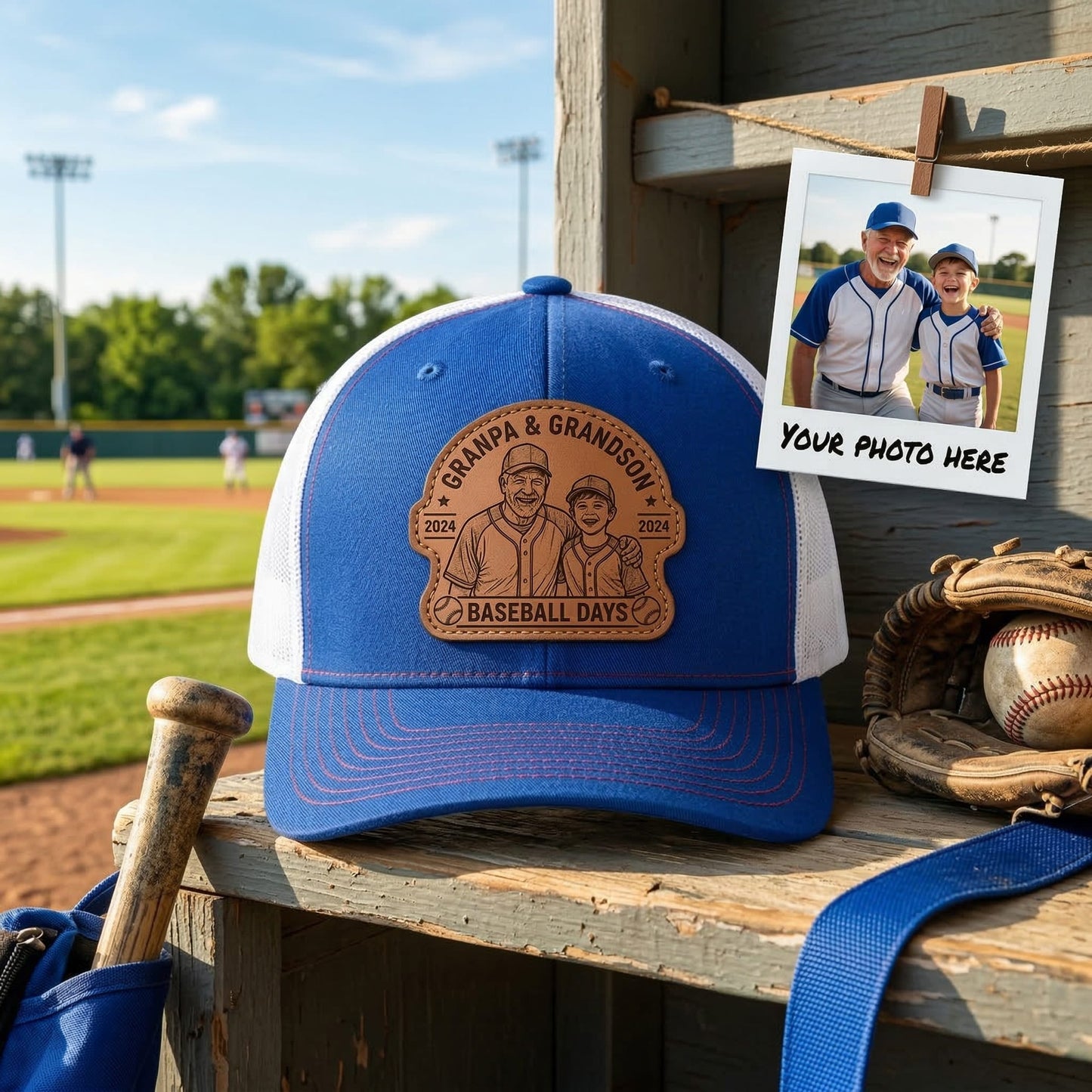 Personalized Grandpa Hat With Photo | Grandpa Hat | Father's Day Gift For Grandpa | Gift For Grandpa From Grandkids