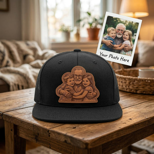 Grandpa Trucker Hat With Photo | Grandpa Hat | Father's Day Gift For Grandpa From Kids | Gift For Grandpa From Grandkids